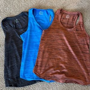Bundle of 3 Nike racerback Dri-Fit tanks